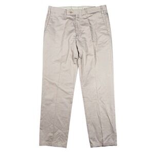 Paul Stuart Mens 35x30 Beige Linen Cotton Cuffed Dress Pants Made in Italy